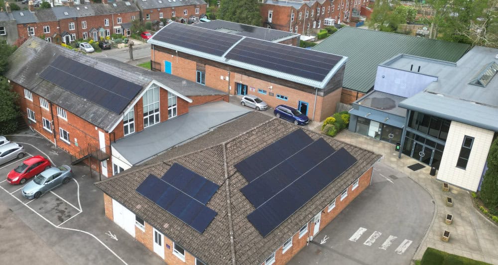 Solar panels on the roofs at wycliffe college
