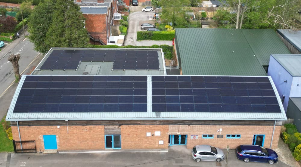 Solar Panels on the curved roof at Wycliffe College